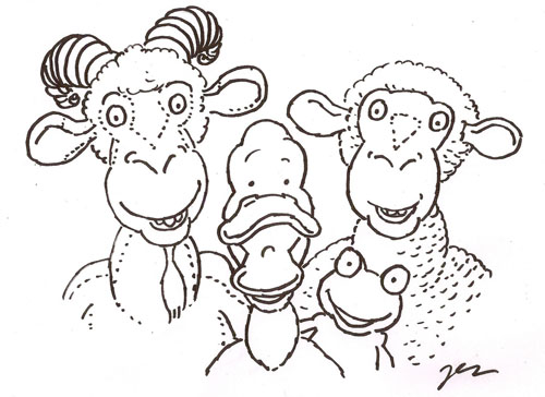 Duck and Friends Colour-In